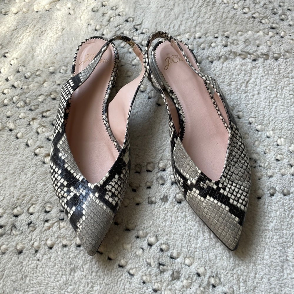 J.Crew Python Faux Snakeskin Printed Flat- Size 6 - image 2